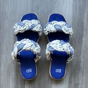 BP Blue and White Braided Sandals